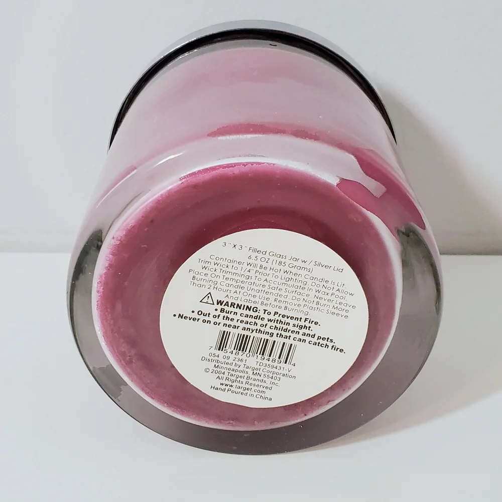 Target 3 X 3 Filled Glass Jar Candle With Silver Lid - 6.5 Oz. Plum